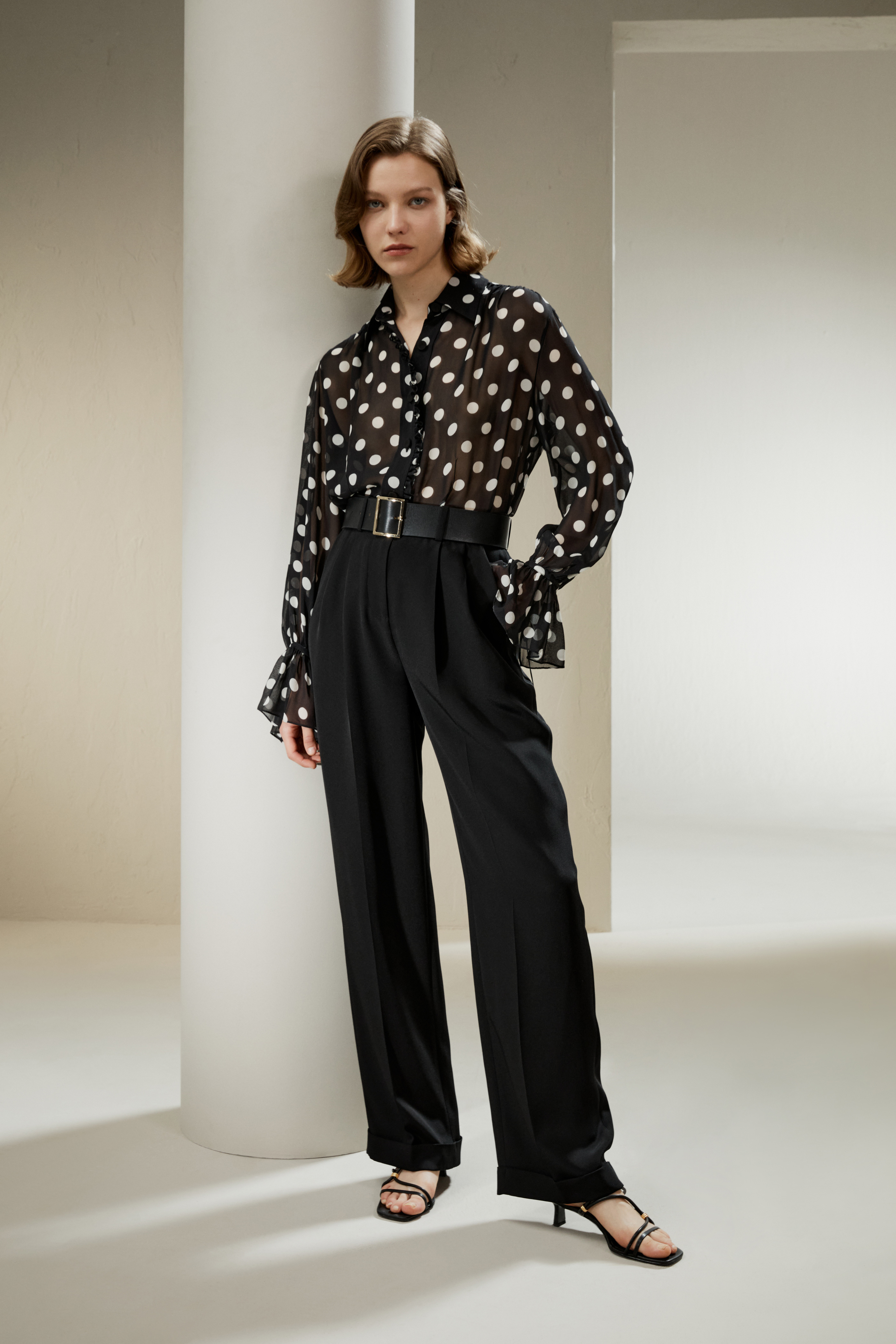Blue-White-Pinstripes Amalfi Stripe Silk Shirt