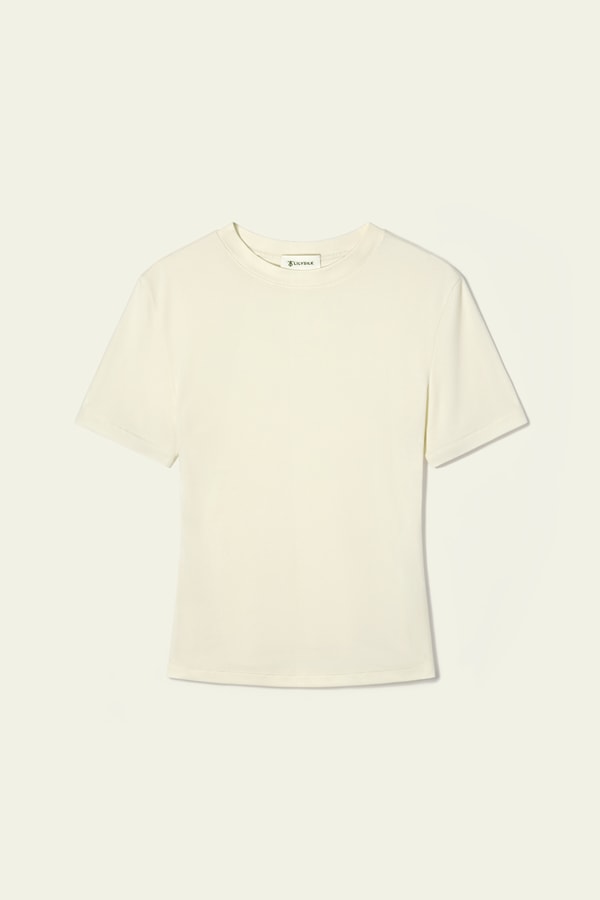 Lily White Slim Fitted Silk Jersey Tee