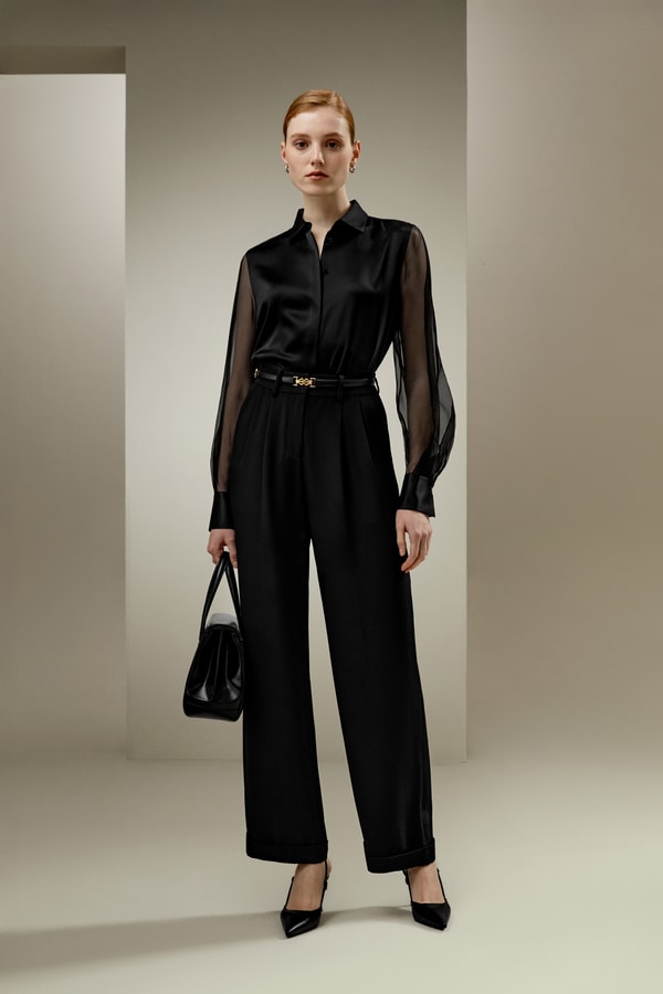 Lily White Full bias cut silk pants