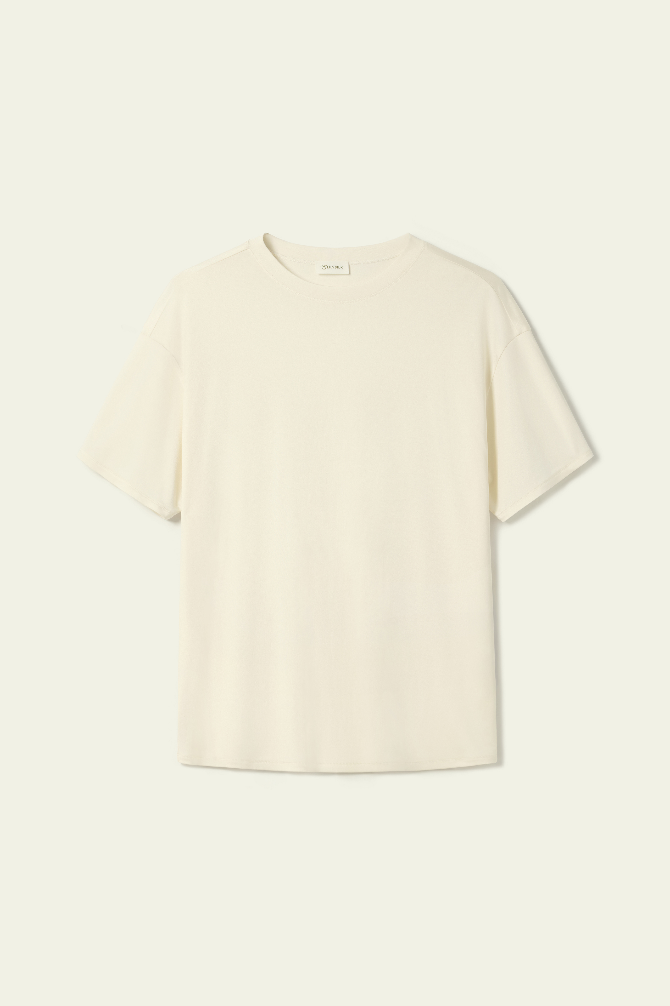 Lily White Oversized Silk Jersey Tee