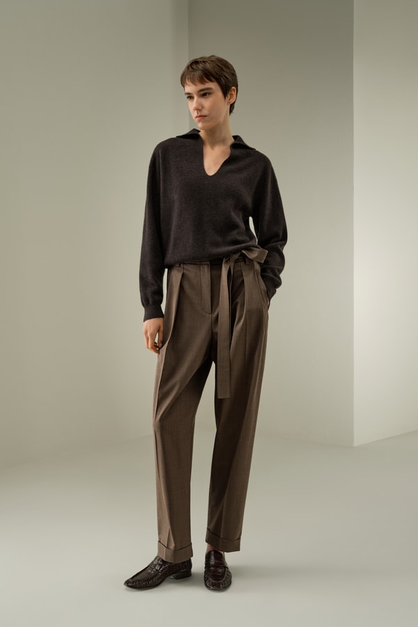 Navy Blue Vintage-Inspired Sailor Collar Top