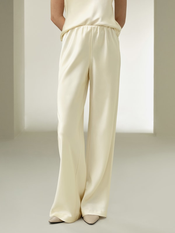 Lily White Full bias cut silk pants